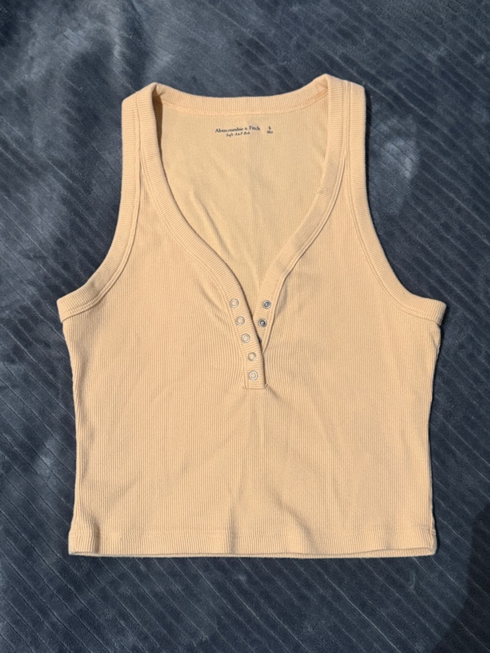 Abercrombie & Fitch Light Yellow Soft A&F Rib Tank Top